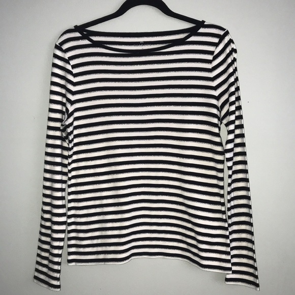 Talbots Striped Top with Sparkle Size Medium​​​ - Picture 1 of 5